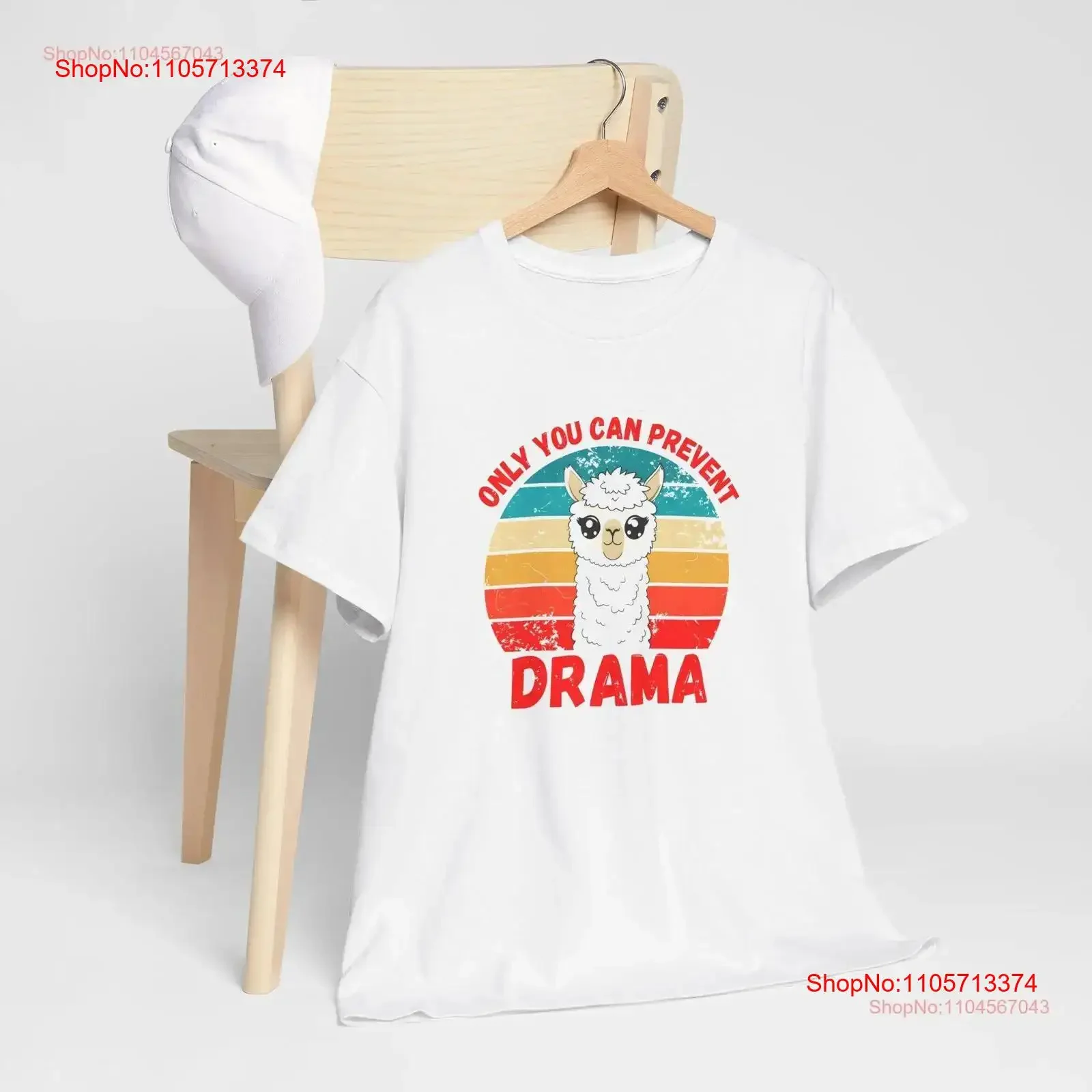 Llama Drama T Shirt vintage Washed designer clothes Top For Everyday Wear Soft Slightly Versatile Unisex Stretched Breathable