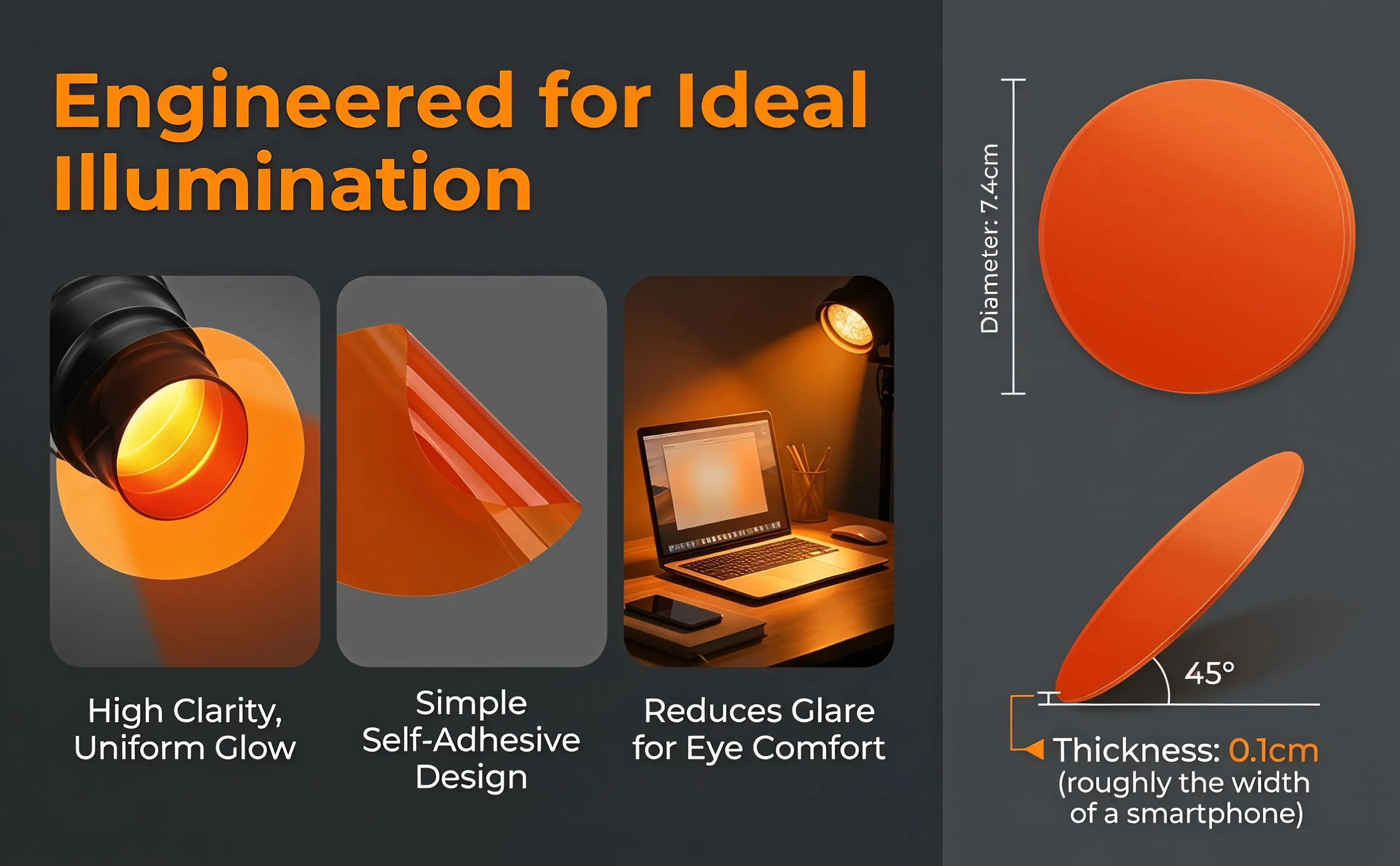 20Pcs Warm Light Filter Stickers Color Illumination Gel Filter Round Discs Amber Stage Ceiling Spotlight Pendant Lamp Color