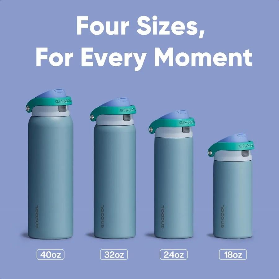 Geïsoleerde roestvrijstalen waterfles met rietje Lekvrije sportwaterfles voor schoolreizen Houdt de hele dag koud OneTouch Fli