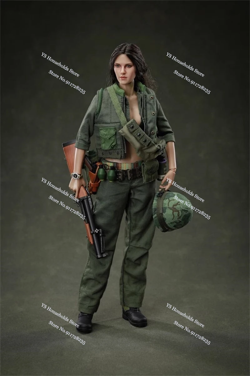 Em estoque 1/6 guerra do vietnã exército pano verde móvel soldado feminino histórico hobby fãs colecionáveis 12 "conjunto completo figura de ação