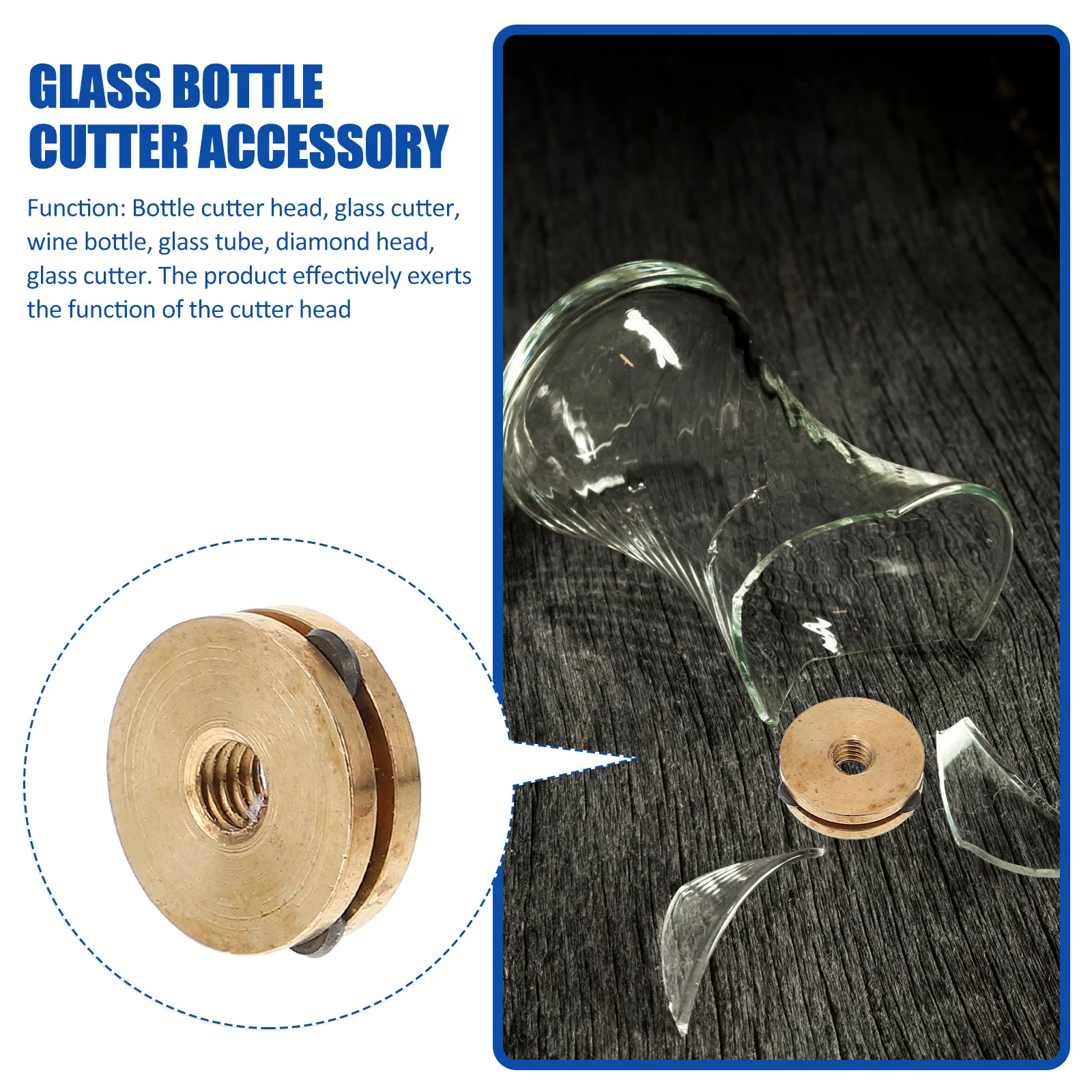 

2Pcs Round Bottle Cutter Head High Quality Alloy Material Glass Cutting Device Multiple Use Environmental Protection