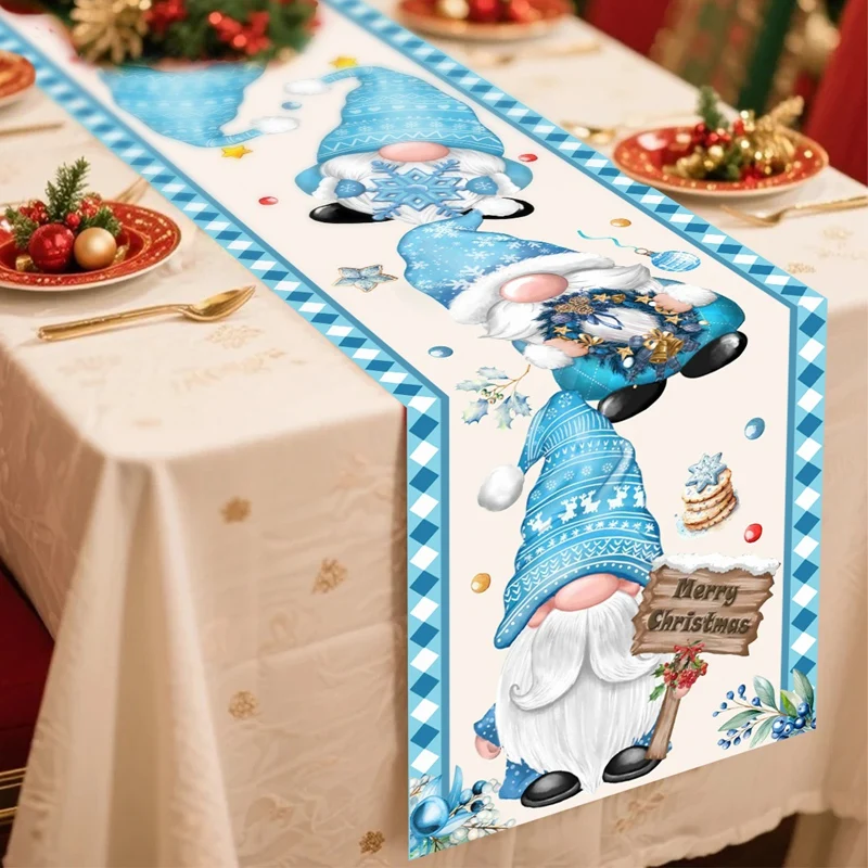 مفرش طاولة عيد الميلاد من الكتان صديق للبيئة لعيد الميلاد ديكور منزلي سعيد زينة حفلات الكريسماس سنة جديدة سعيدة 2026