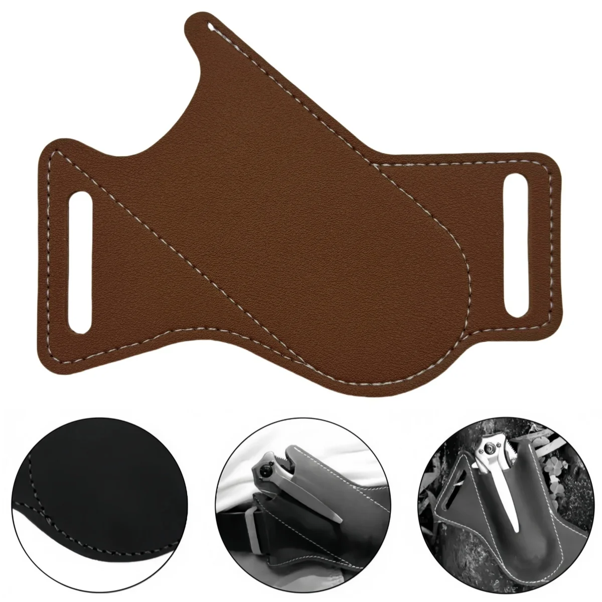 1PCS Black/Brown Anti-scratch Storage Sheath Folding Flick Knife Waist Belt Clip Holder Pocket Knives Pack Tools for Camping view 6