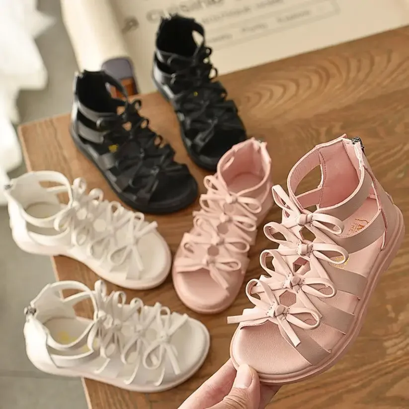 Hot sell summer fashion Roman boots High-top girls sandals kids gladiator sandals toddler child sandals girls high quality shoes