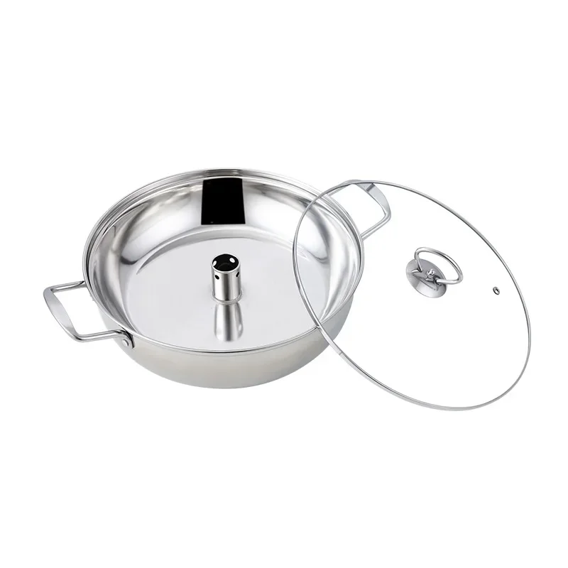 

Sauna pot Stainless steel seafood steam pot 30CM gas induction cooker cooking dual-purpose pot steamer plate with hole