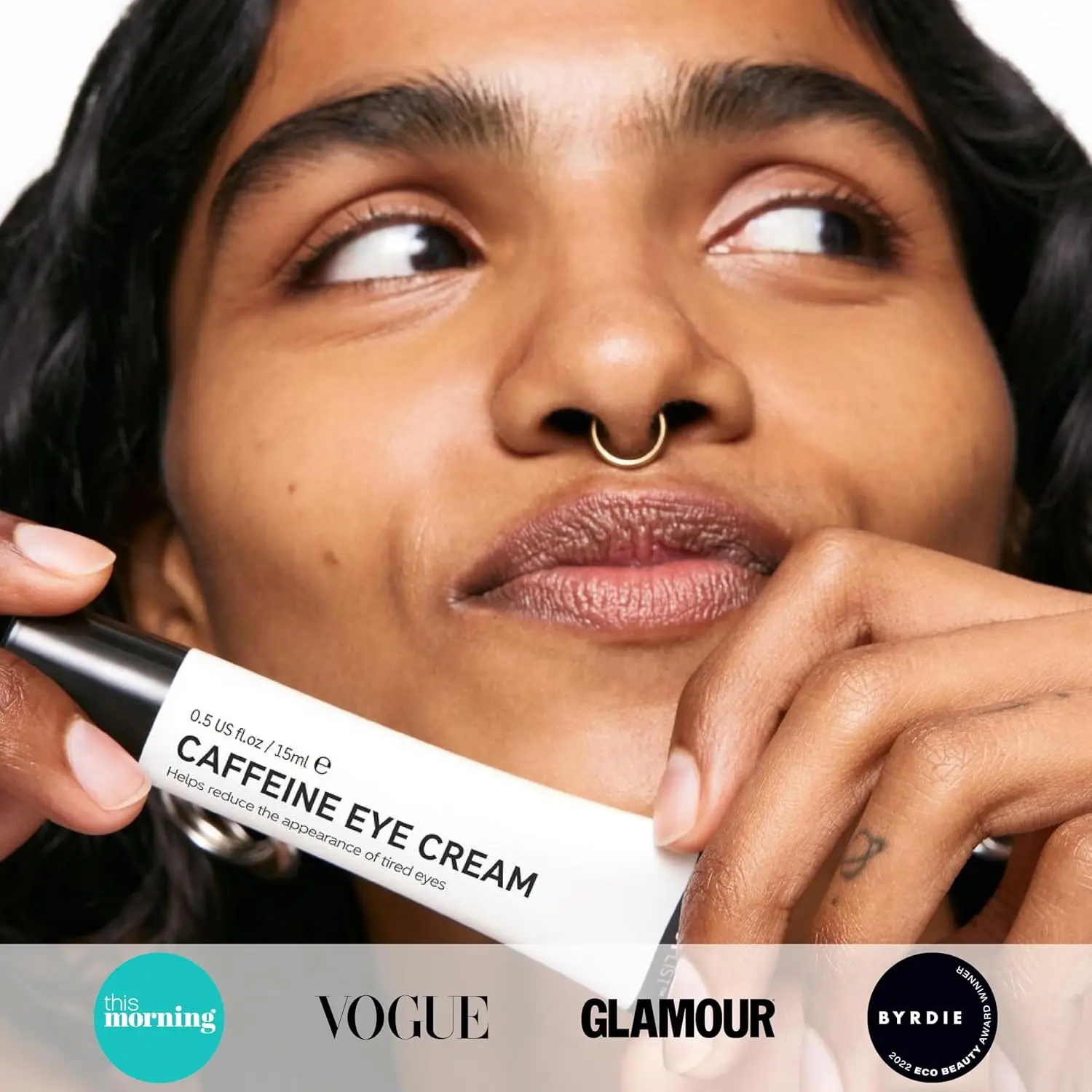 15ML Caffeine-Infused Eye Cream Reduces Dark Circles and Puffiness Lightweight Gentle Soothing Firming and Lifting Eye Cream