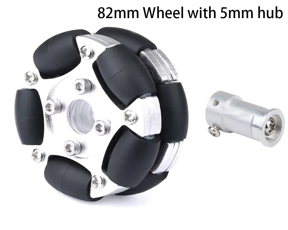 15KG Belasting 82mm Omnidirectioneel Wiel Compatibel 4/5/6/8mm Hub Metalen Fulai Wiel Omni Robot Ros Platform Omnidirectionele Beweging