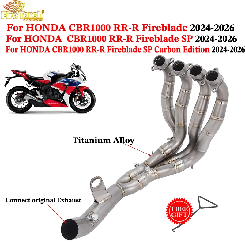 

For HONDA CBR1000 RR-R Fireblade SP Carbon Edition 2024 2025 2026 Motorcycle Exhaust Escape System Titanium Front Link Pipe