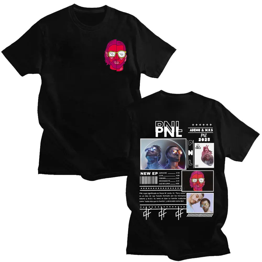 Le Monde Chico Camiseta Rapper Francês PNL Álbum Gráfico Camiseta Homens Mulheres Algodão Manga Curta Camisetas Hip Hop Moda Streetwear