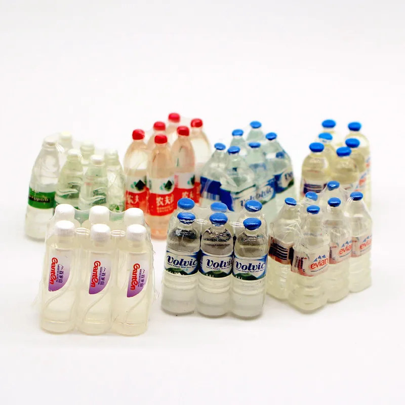 

6picecs 1:12 Dollhouse Miniature Realistic Mineral Water Plastic Sealed Set DIY Doll House Decor Accessories 2025