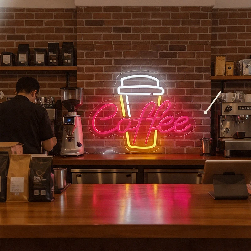 

Coffee Bar Accessories Led Neon Light for Coffee Shop Drink Shop Home Coffee Neon Sign Room Wall Decoration