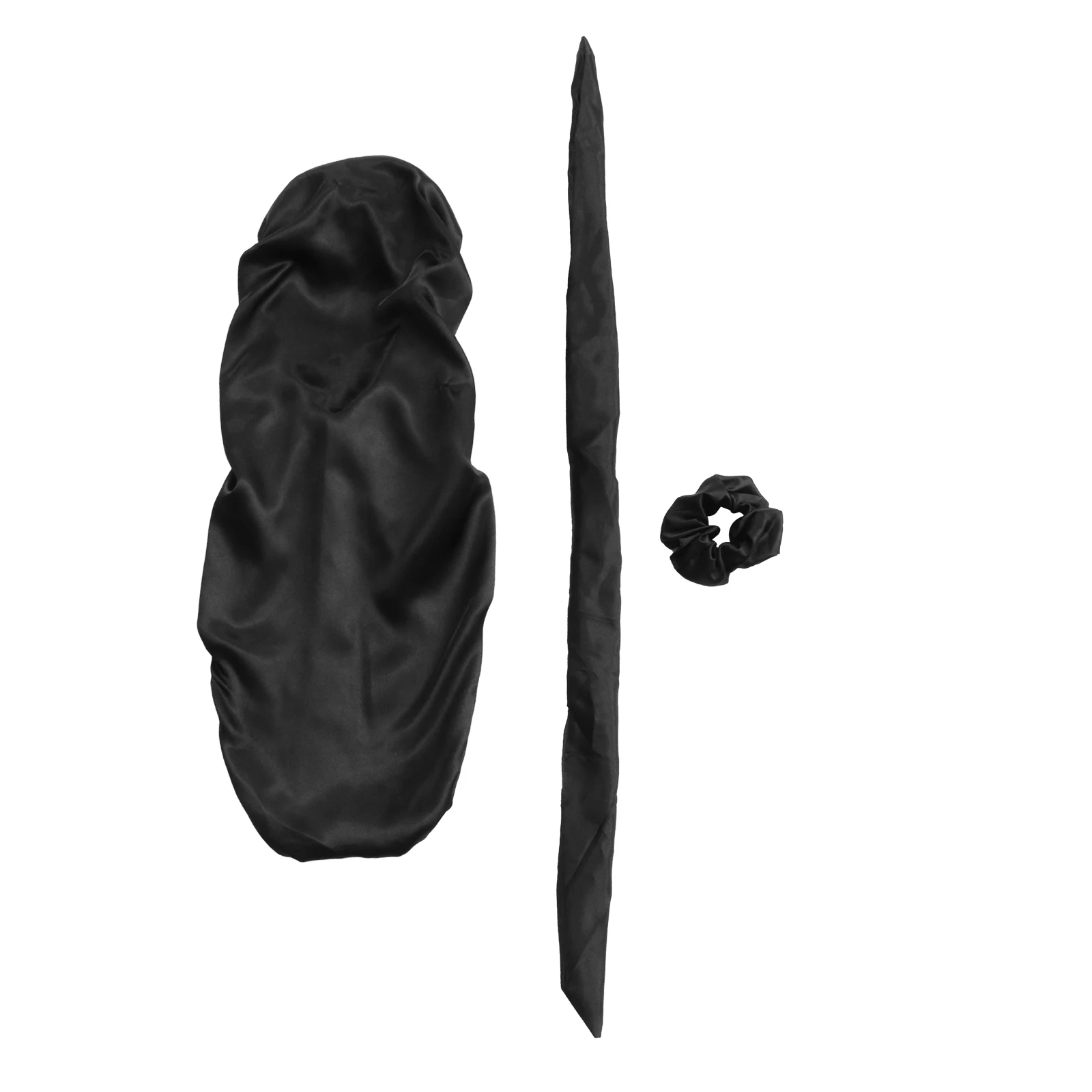 

3 pcs Satin Bonnet Set For Women Night Sleep Elastic Band Hair Cap Sleep Head Cover Bath Hat To Prevent Hair Knots