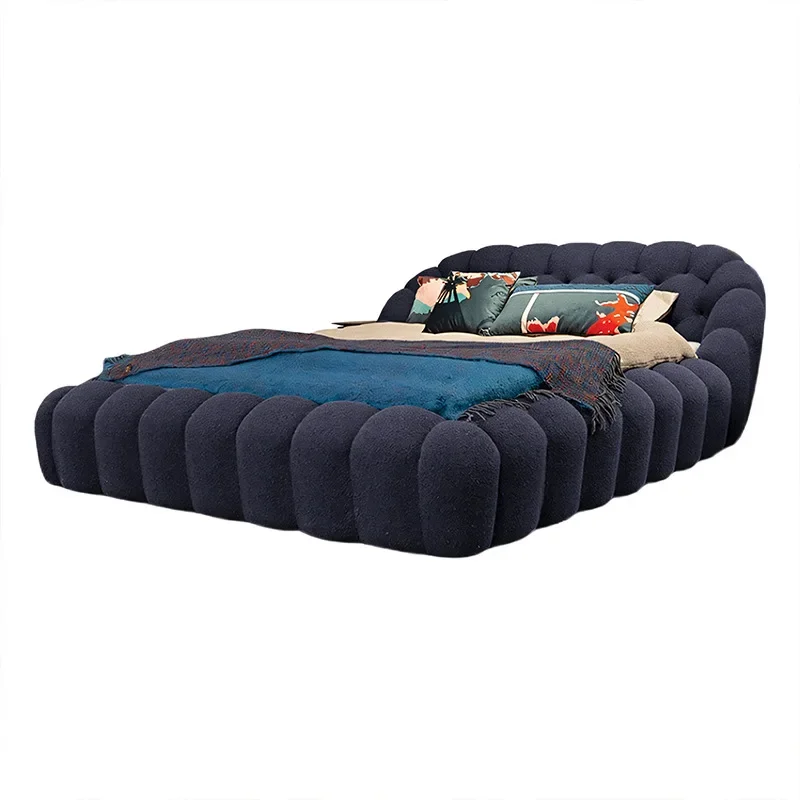 

Bubble fabric bed Modern simple large flat-floor villa Internet celebrity designer furniture