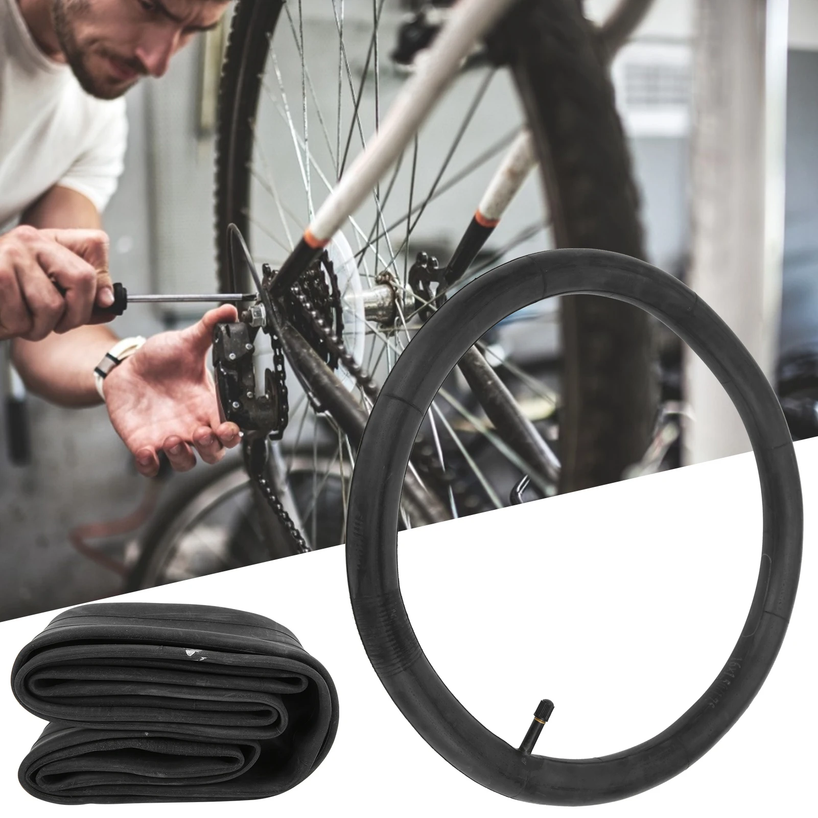 16x1.50‑1.75inch Bike Inner Tubes Schrader Valve 16in Butyl Rubber Inner Tubes Replacement 16x1.50‑1.75 Inner Tubes