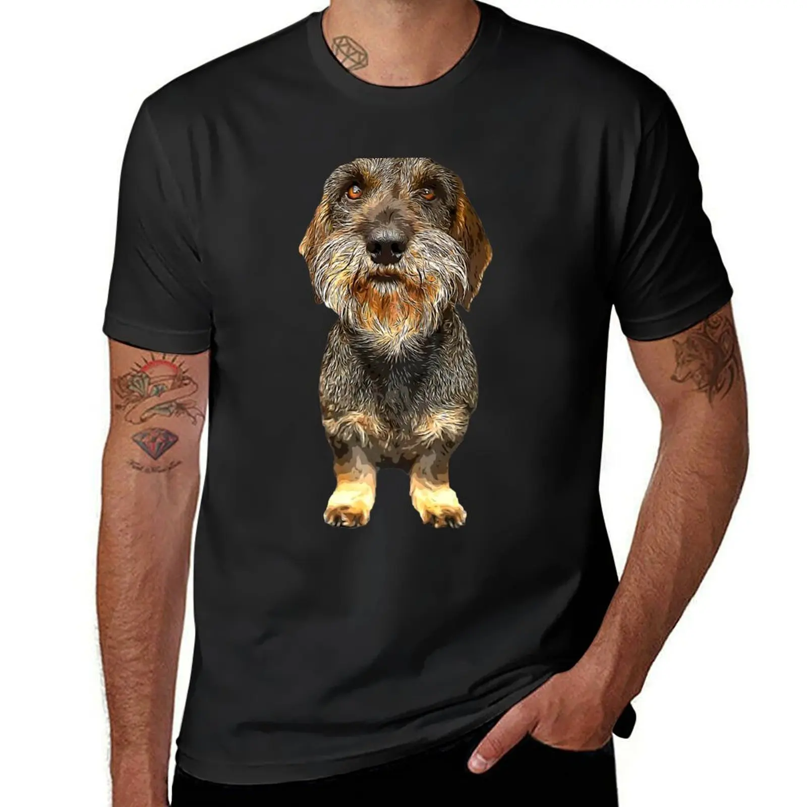 

Dachshund Wire Haired T-Shirt T-shirts oversize football t shirt cotton graphic tees mens shirts graphic tee
