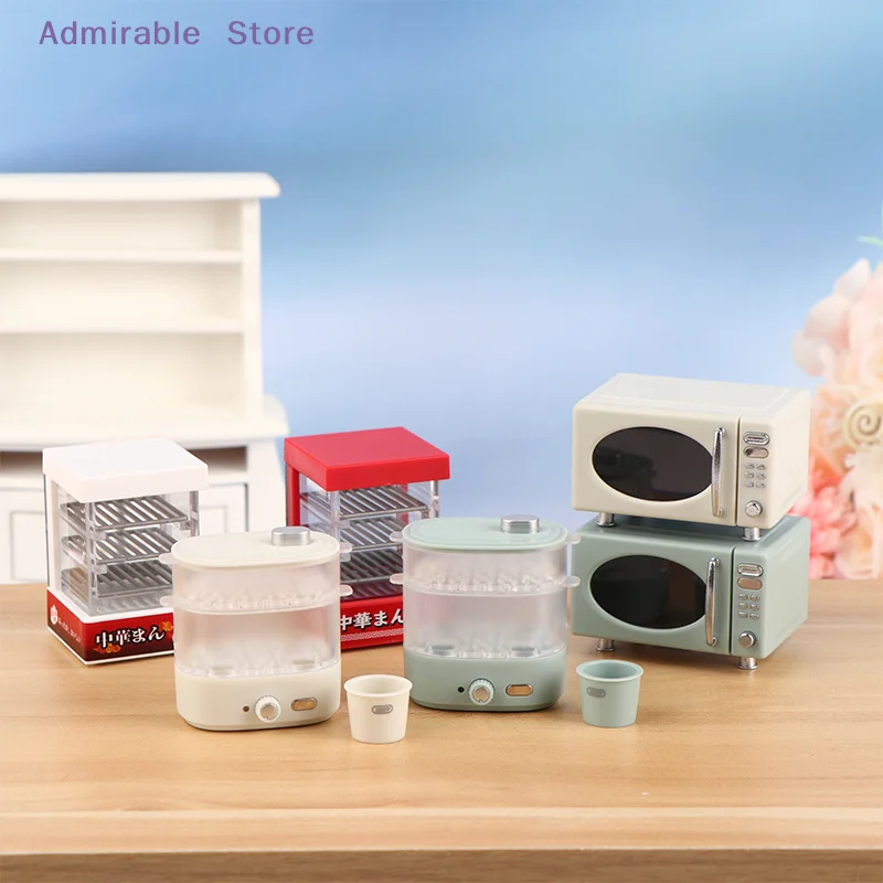 w1:12 Dollhouse Miniature Micro-wave Oven Bread Cabinet Steam Box Household Electric Model Decor Toy Doll House Accessories