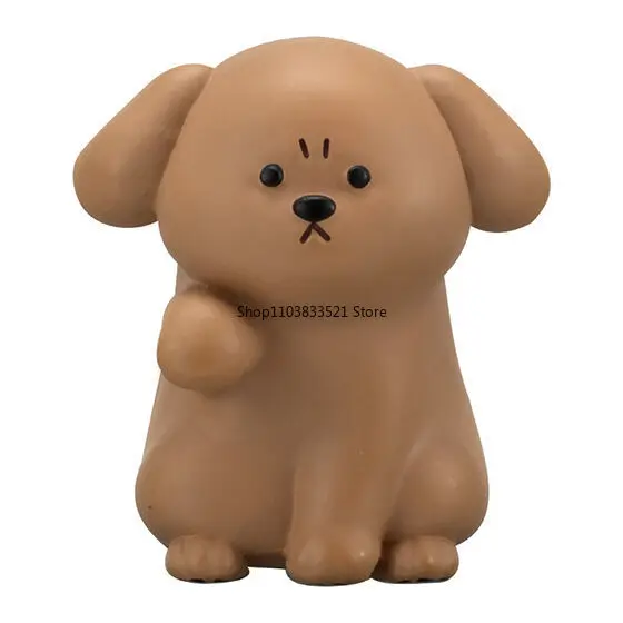 Original anime irritado bonito animal de estimação gashapon brinquedos shiba inu corgi fronteira collie figuras de ação modelo ornamentos desktop presente surpresa