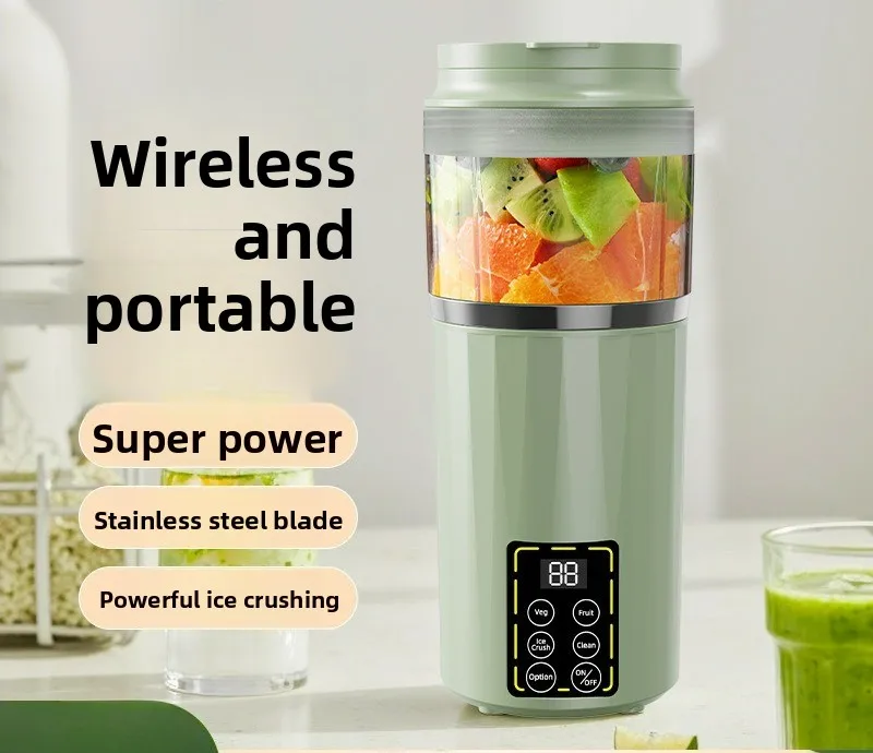 عصارة محمولة قابلة لإعادة الشحن عبر USB، شاشة رقمية، خلاط قوي، كسارة ثلج للمنزل في الهواء الطلق #1
