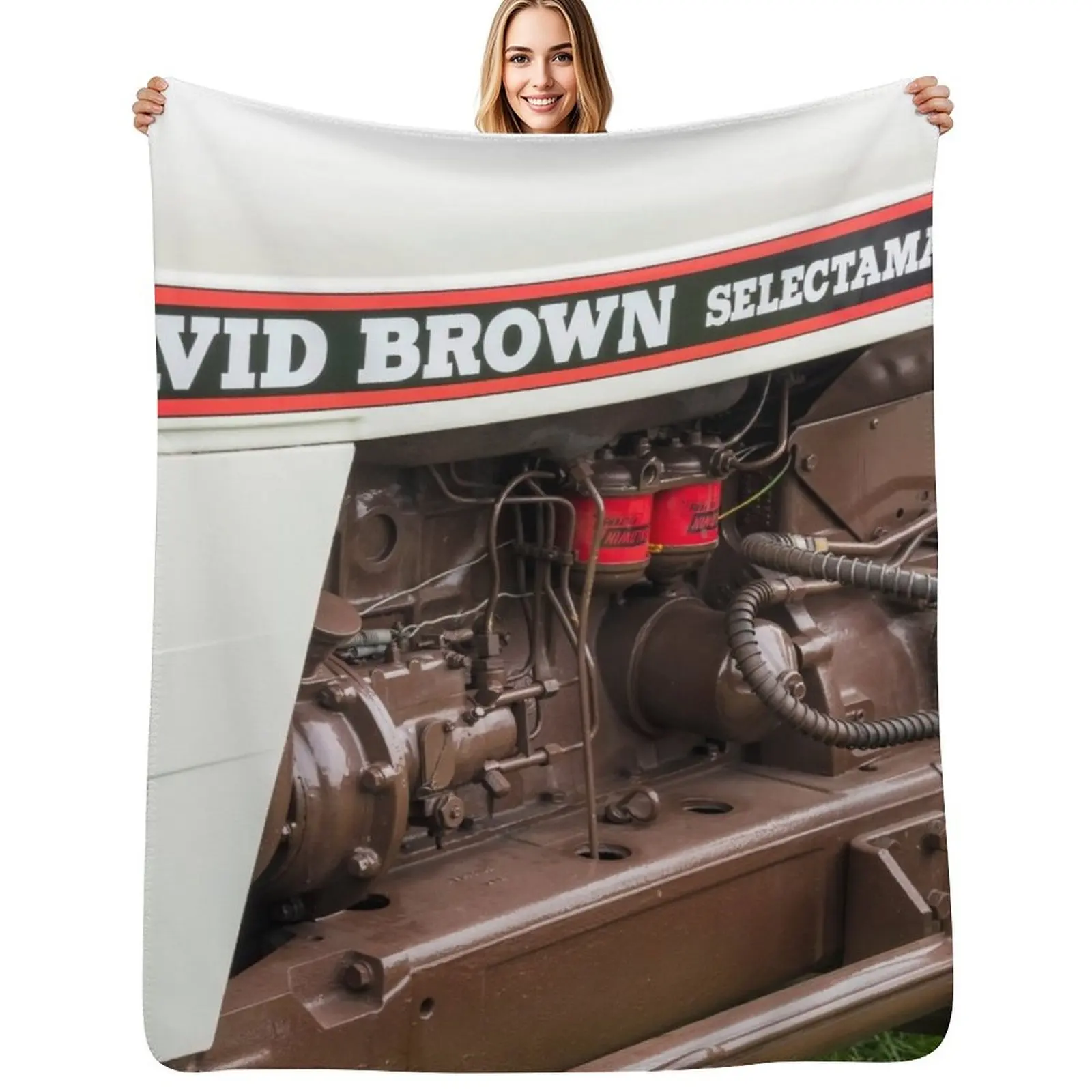 Vintage David Brown 990 Tractor Throw Blanket Cozy Napping Blanket Gift for Mom Dad