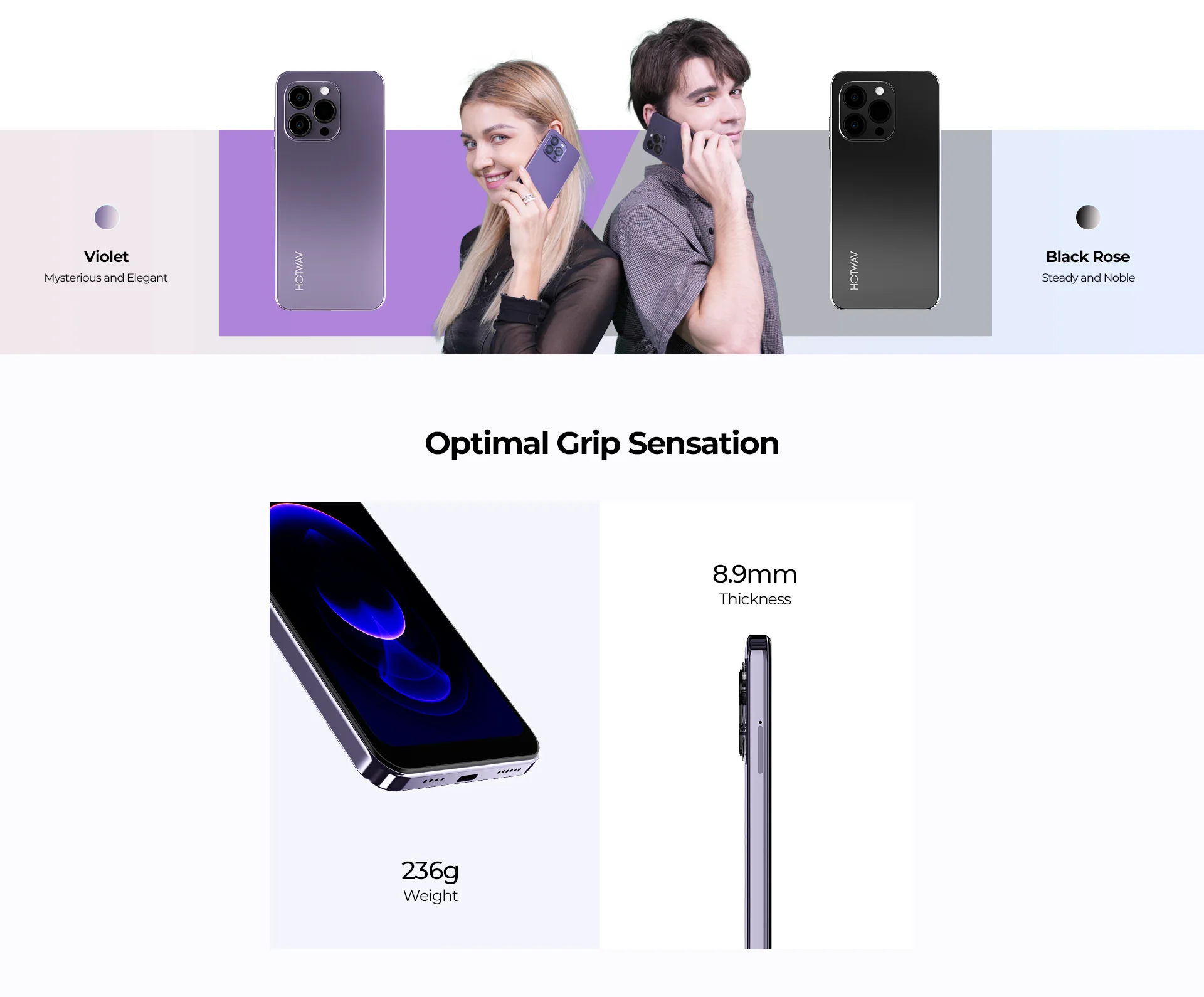 HOTWAV Note 13 Pro 16GB+256GB Octa-Core 6.6'' HD+90Hz Refresh Rate Android 13 NFC 50MP Camera 5160mAh 18W Charging