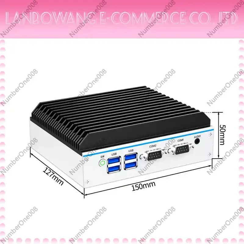 Mini Industrial PC - Quad-Core N100/J1900/J6412, 12th Gen I3/i5/i7, Dual LAN/Serial RS485, Fanless Fully Enclosed Embedded Host