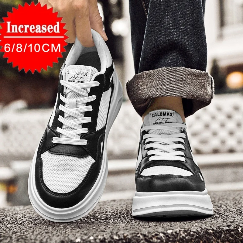 

Men's Elevator Shoes High Quality Outdoor Leather&Mesh Casual Walking Shoes Inner Invisible Height Increase Shoes Men's Shoes