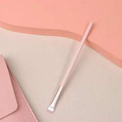Pink Eye Makeup Brushes Flat Eyebrow Eyeliner Brush Professional Flat Angle Wooden Eyeshadow Brushes Make Up Cosmetics Tools