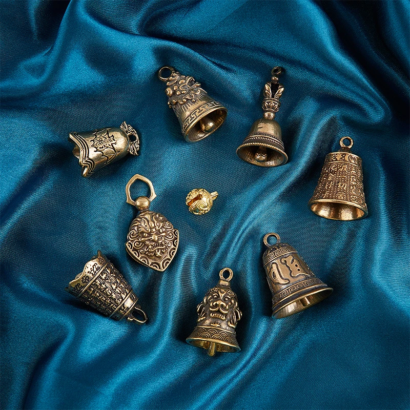 Brass 6- Character Bell, Brass Gourd Pendant, Keychain, Brass Pendant For Bag For Car Fashion Accessory
