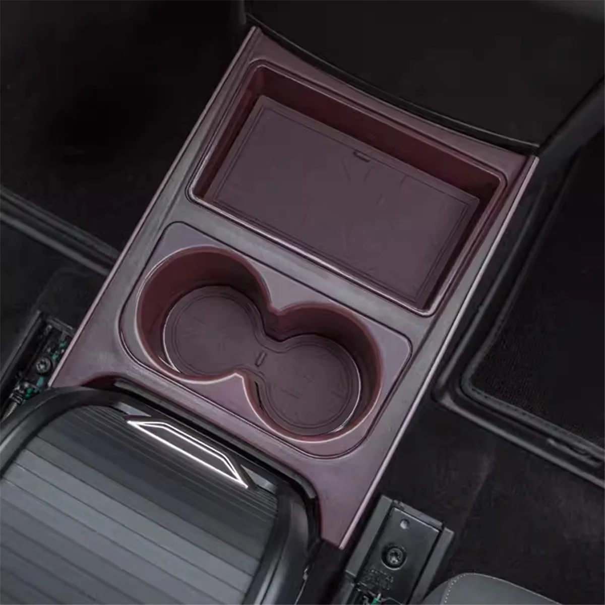 คลาสสิกรถที่นั่งทางเดิน Double-Layer กล่องเก็บถาดยึดสําหรับ ZEEKR X อุปกรณ์ตกแต่งภายในสีฟ้า