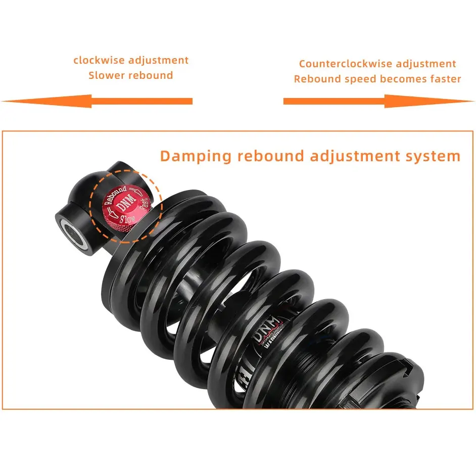 DNM Mountain Bike Rear Shock Absorber Spring Adjustable Suspension Downhill 125/150/165/190/200mm 550/750/850/1000lbs