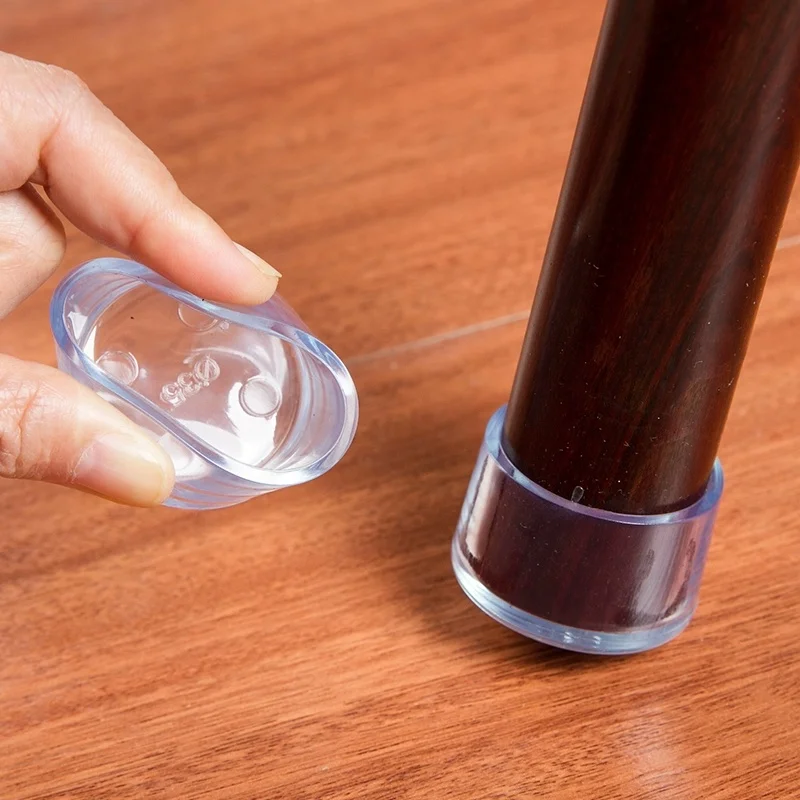 Square/Round urniture Leg Foot Protector Transparent Table And Chair Foot Cover Protector Pads Silent and thickened