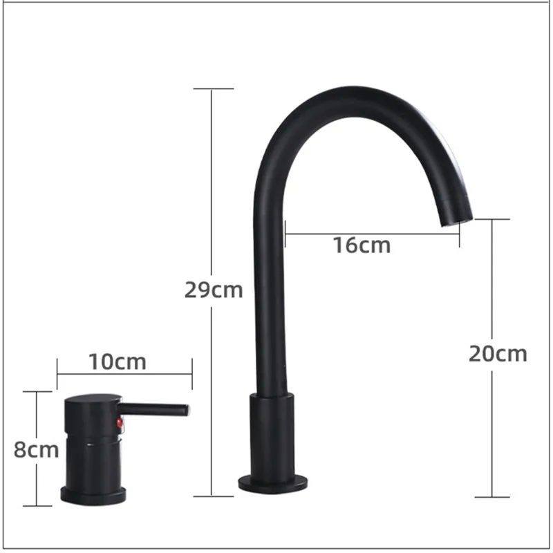 New Split Two-Hole Washbasin Faucet Two-Piece Bathroom Cabinet Single Handle Double-Hole Hot Cold Basin Faucet Bathroom Faucets