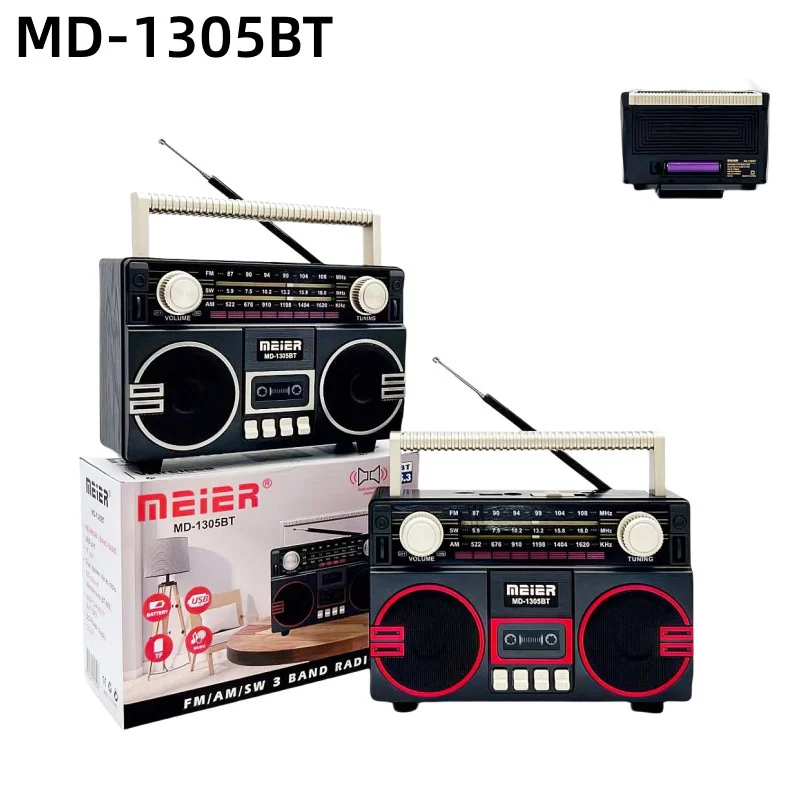 

Портативное ретро-радио с Bluetooth, FM/AM/SW, 3-диапазонное, с воспроизведением с USB/TF-карт, перезаряжаемое, классическое радио в подарок