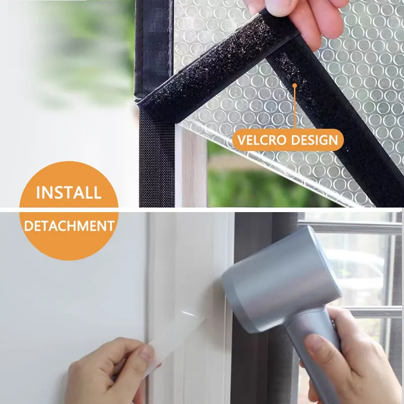 ستائر شتوية مقاومة للرياح ودافئة، نوافذ محكمة الغلق للحماية من البرد، سماكة طبقة مزدوجة قابلة للتخصيص، سهلة التركيب #6