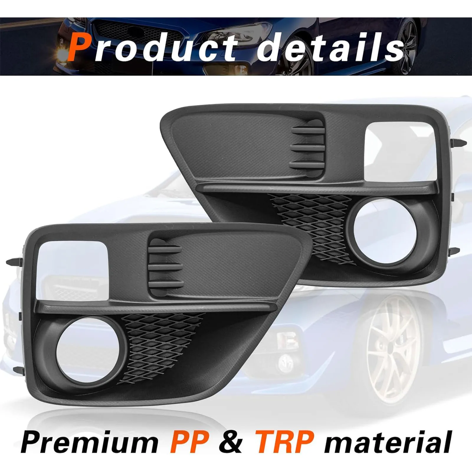 

2pcs Front Bumper Fog Light Cover Frame For Subaru WRX 2018 2019 2020 Fog Lamp Bezel Cover 57731VA380 57731VA390 Left/Right