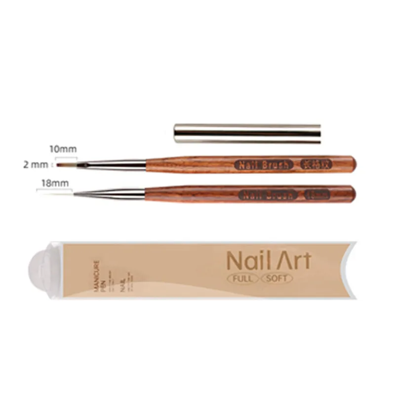 1/2 قطعة قلم رسم فني بطانة تصميم اللوحة البولندية فرشاة جل الأشعة فوق البنفسجية هلام مسمار رسم القلم أدوات رأس مستدير مع غطاء معدني #3