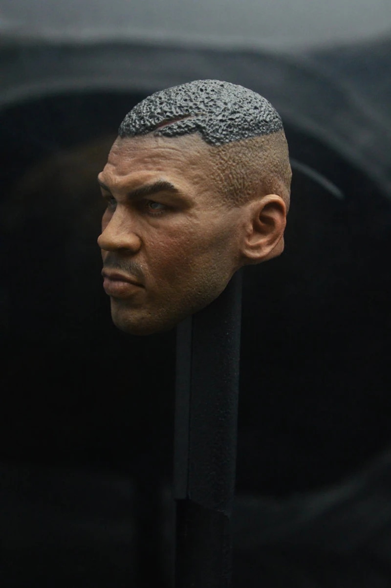 1/6 Young Mike Tyson Head Carving PVC Male Soldier Head Sculpt Model Fit 12'' Action Figure Body for Hobby Collection