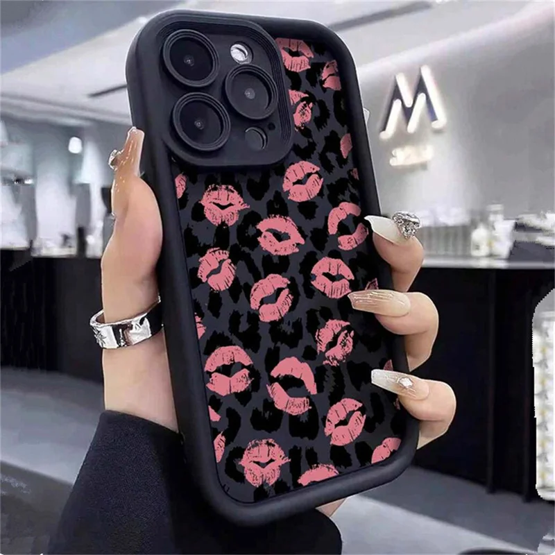 

Butterfly Lips Leopard Phone Case For Xiaomi Redmi Note 13 12 11 10 Pro Plus 12s 11s 10s 13C 12C Redmi 13 Anti-Fall Phone Cover