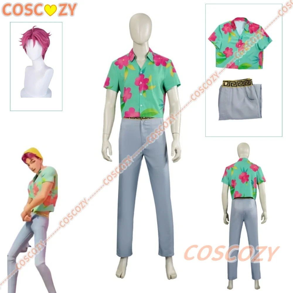

KPop Saja Cos Boys Baby Cosplay Costume Wig Printed T-Shirt Pants Demon Cartoon Hunters Roleplay Halloween Carnival Party Suit