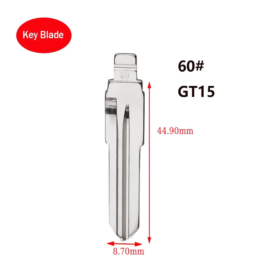 피아트 KD 메탈 VVDI JMD 포브 교체 언컷 키 블레이드, 플립 자동차 키 블레이드, 60 # GT15 KD 원격 키 블레이드, 10 개