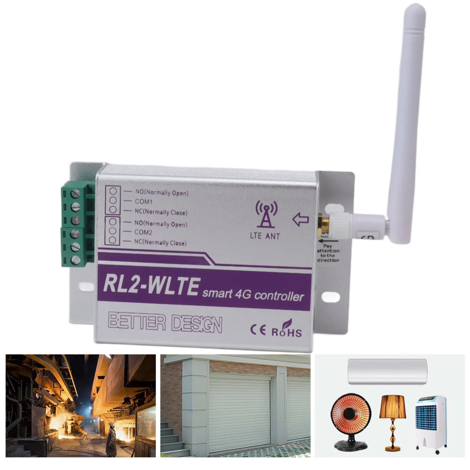 

GSM Gate Opener 2 Channel 4G APP Remote Control Light Relay for Garage Door Factory Automation Dual Channel Gate Opener