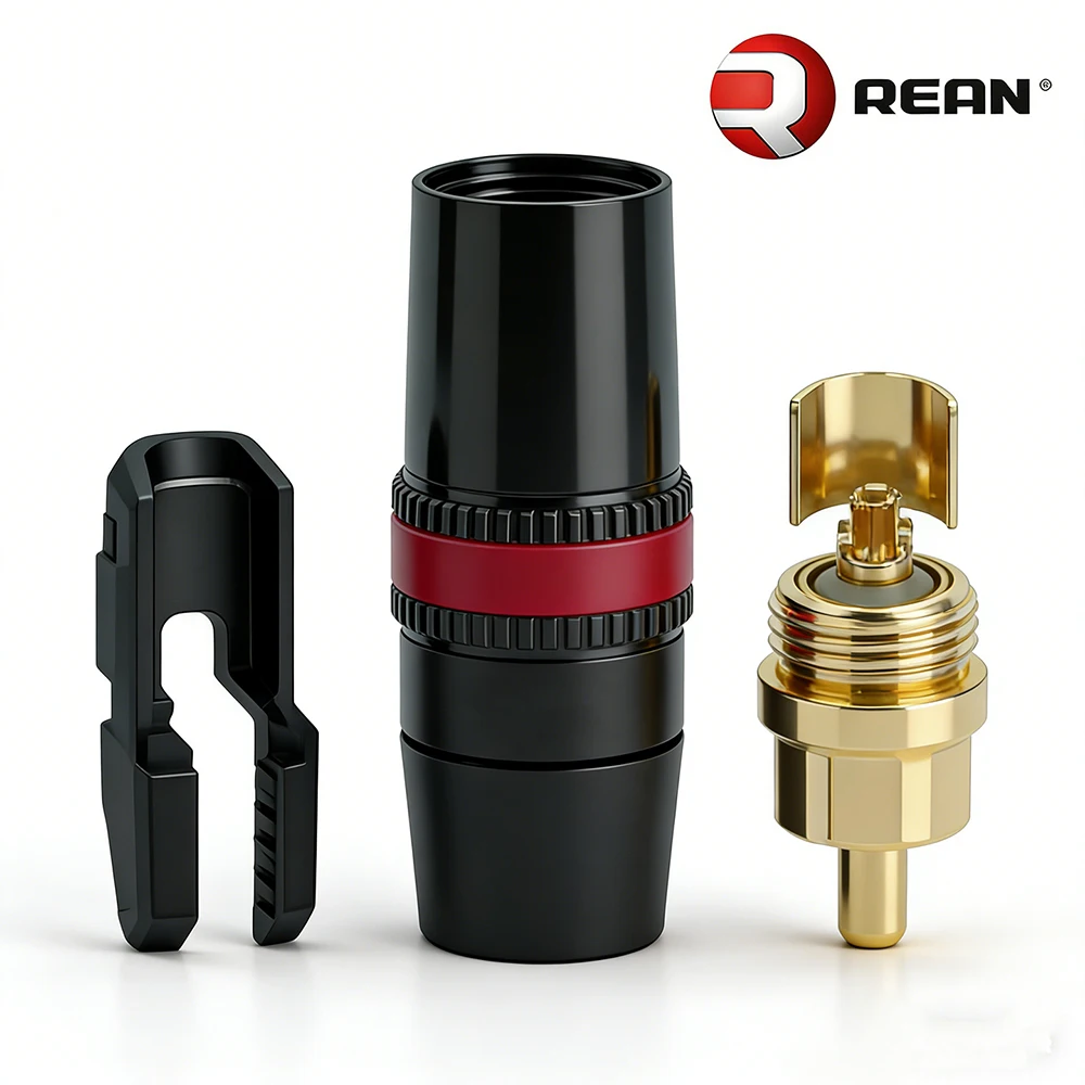 ▲Neutrik REAN NYS373-2 NYS373-9 RCA Male Plug Gold Contacts Metal Shell Professional Audio Connector for Amplifier CD Player DIY