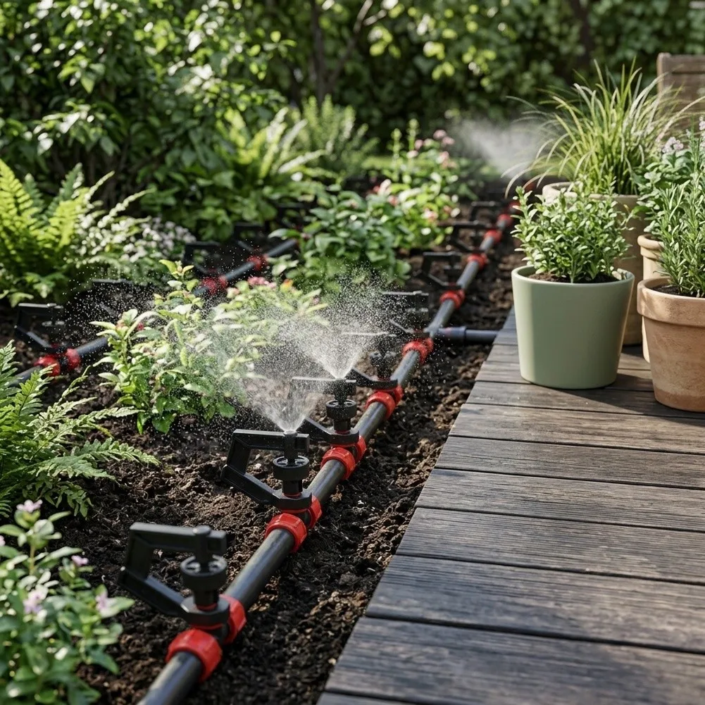 Rotary Tripod Sprinkler Heads 50pcs Pack for Lawn Irrigation 360 Degree Coverage Refractive Water Spray System