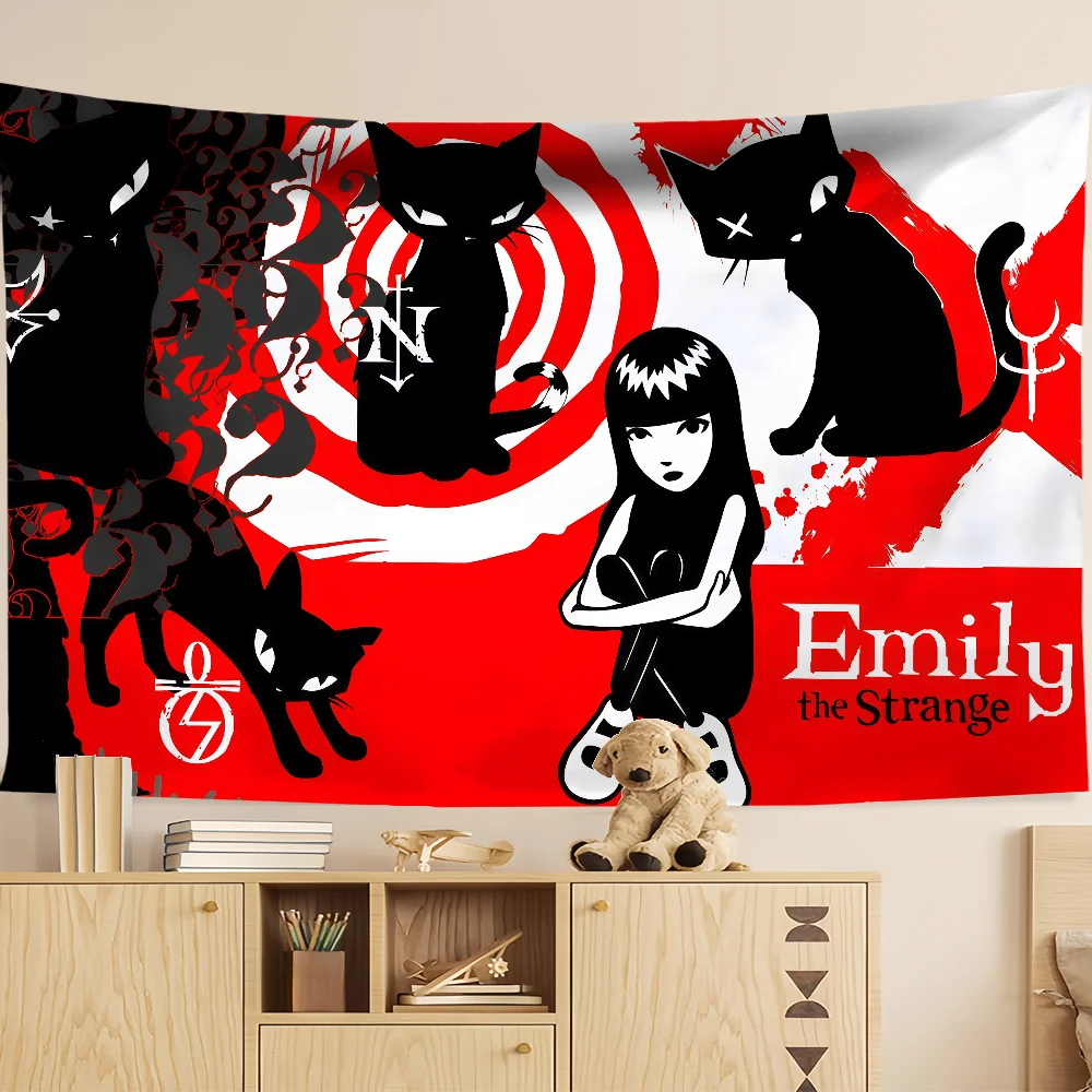 cartoon art Emily the s-Strange flag For Room Dorm Camping Party Art Style Garage Bar wall Picnic Decoration Banner