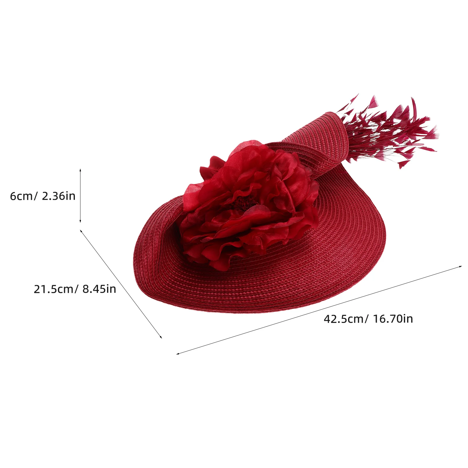 Women Fascinator Hat Exaggerated Retro Headband Flower Plume Details Bridal Wedding Cocktail Tea Party Elegant Vintage Accessory
