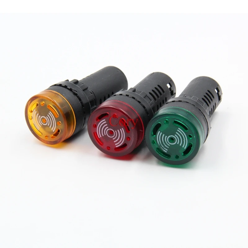 

1Pc Panel Mount 22mm led Indicator buzzer The flash light 12V 24V 110V 220V buzzer Intermittent sound CZYC