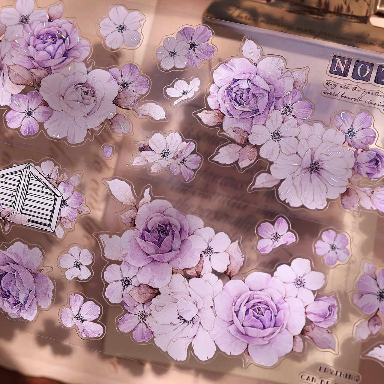 

55 мм * 6 м винтажный цветок окно пейзаж ПЭТ лента креативный DIY материал для журнала коллаж канцелярские принадлежности для скрапбукинга