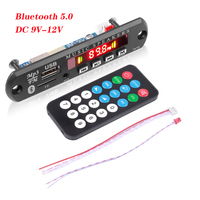 KEBIDU Bluetooth 5.0 MP3 Decoder Board DC 9V-12V FM Radio Module Wireless Car Music Player Support USB AUX TF Card Car Kit