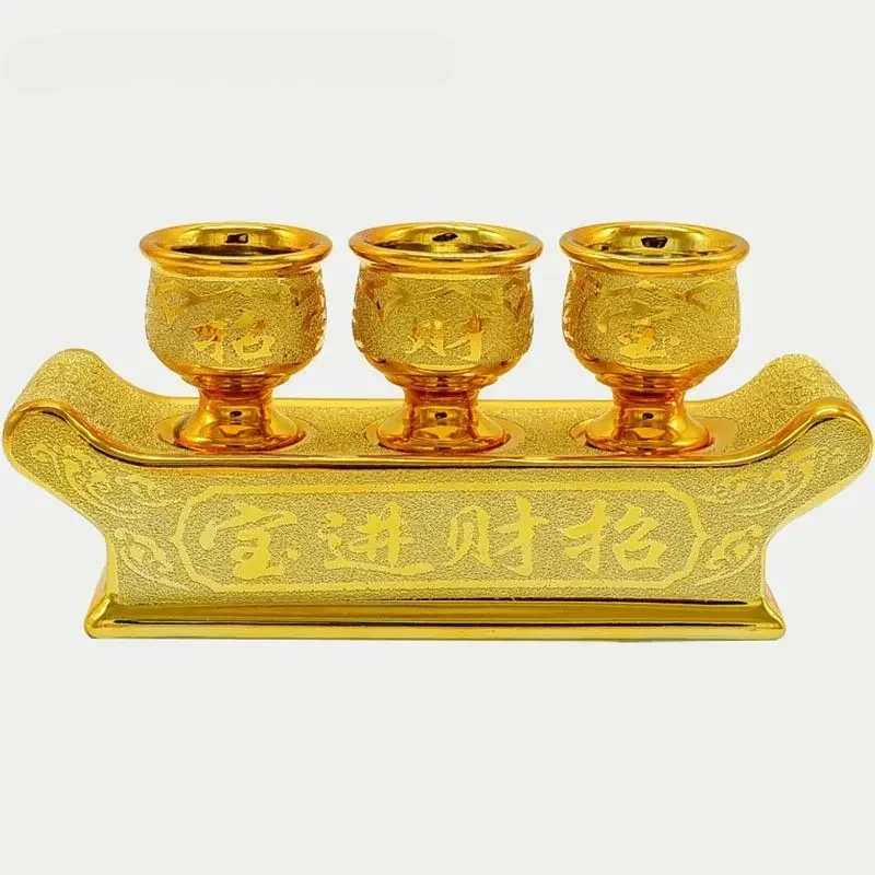 Ceramic three supply cups, five supply cups, household Buddhist temples, temples, household offerings and decorations