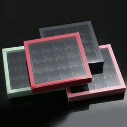 10Pcs Paper Gift Packing Box Chocolate Biscuit Dessert Packaging Box Wedding Party Cookie Candy Cake Boxes With Clear Window